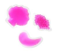 UKCOCO 3pcs Beauty Gel Ice Packs for Eye and Lip Care, Hot-cold Reusable Gel Pads Set in Rose Red for Facial Skin Therapy