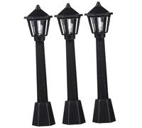 UKCOCO 3pcs Black Miniature Street Lamp Model Lights for Micro Landscape DIY Fairy Garden Ornaments Simulation Lighting Accessories for Dollhouse and Small Decorative Gardening