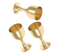 UKCOCO 3pcs Brass Chalice Communion Cup Vintage Metal Goblet