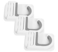 UKCOCO 3pcs Broom Holder Wall Mounted Mop Hooks, Punch-Free Adhesive Mop Clip Plastic Hangers, Space-Saving and Traceless Design for Room in Your Home Or Pantries