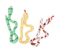 UKCOCO 3pcs Catnip Snake for Indoor Cats Kitten Chew Interactive Plush Snake Cat Brown Yellow Green Set