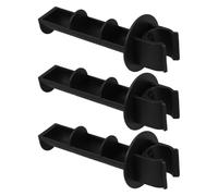 UKCOCO 3pcs Clip-on Toilet Chair Paper Roll Holder Set, Black Plastic Commode Tissue Stand for Elderly Bathroom Wheelchair Use, Bedside Commodes and Transport Chair Accessories