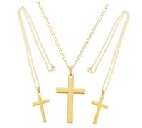 UKCOCO 3pcs Cross Necklaces for Men Women Lightweight Plastic Chain with Bright Color Smooth Edges Faith Pendant Accessories for Parties Daily Wear Travel and Gifts