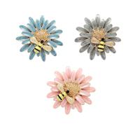 UKCOCO 3pcs Daisy Brooch Pin Set Alloy Material with Wear-resistant and Fade-resistant Features Unique Glossy Design for Clothing Decorations or Luggage Accessories Random Random Color