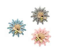 UKCOCO 3pcs Daisy Pin Brooch Set Alloy Enamel Glossy Unique Shape Wear-resistant Does Not Fade for Women Clothing Decorations and Luggage Random Color