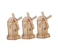 UKCOCO 3pcs DIY Solar Powered Windmill Science Kit with Wooden House Construction for Elementary Students Interactive Stem Craft Teaching Solar Energy and Sustainability Concepts