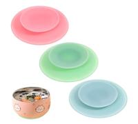 UKCOCO 3Pcs Double Sided Suction Pads for Plates Silicone Suckers for Elderly Non Slip Dish Holders Durable Safe Feeding for Self Feeding Preventing Spills
