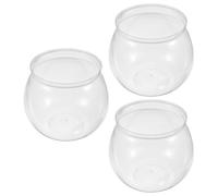 UKCOCO 3pcs Fish Bowl Pet Plastic Decorative Fish Tank Not Easy to Break Good View of The Interior Small Aquarium for Home and Wedding Table Decor