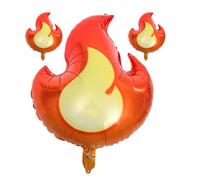 UKCOCO 3pcs Flame Shaped Balloons Party Decorations with Brilliant Colours and Good Toughness Aluminium Film Material for Birthday Party Supplies and Photo Props