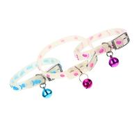 UKCOCO 3pcs Fluorescent Pet Collars Bell for Dogs and Cats Breathable and Skin Friendly Random Colours Fish Bone Human Footprint and Dog Footprint Designs