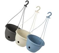 UKCOCO 3pcs Hanging Planter Baskets Plastic Wall Hanging Baskets Assorted Color for Ferns Greenery Home Garden Decor