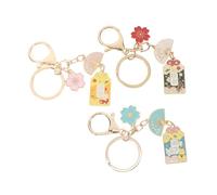 UKCOCO 3pcs Japanese Cherry Blossom Fan Keychain Cute Flower Charms Decorative Keyrings for Bags and Backpacks Kawaii Keychain Accessories Unique Designs
