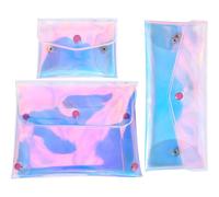 UKCOCO 3pcs Makeup Pouch Set Small Medium Large Multifunctional Cosmetic Bags with Blue Light Effect Travel Organizer Coin Purse for Teen