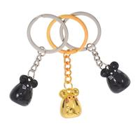 UKCOCO 3pcs Metal Cartoon Mouse Keychain Set, Creative Rat Pendant Key Ring Accessories, Random Color, Decorative Keyring for Women’s Bags and Random Color