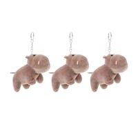 UKCOCO 3pcs Mini Plush Hippo Animal Keyrings - Small Cute Jungle Animal Charms - Soft Stuffed Hippo Keychains for Backpacks, Purses, and Keys Decoration in Uk