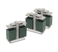 UKCOCO 3pcs Miniature Green Plastic Trash Can Bins for Dollhouse and Microlandscape, Realistic Design Diorama Trash Can Accessories for Small Scene Decoration and Sand Table Layout