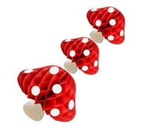 UKCOCO 3pcs Mushroom Honeycomb Balls Decorations Stylish Hanging Ornaments for Weddings Birthday Parties Showers Effortless Table Centerpieces Festive Supplies
