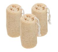 UKCOCO 3pcs Natural Loofah Sponge Exfoliating Body Scrubber for Bathing 12.5cm Long 6-7cm Diameter Organic Cleaning Scrubber for Men and Women for Body Wash and Skin Care