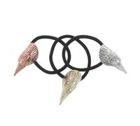 UKCOCO 3pcs Nordic Viking Skull Hair Ties with Crow Head Strong Elastic Ponytail Holders Goth Hair Bands for Women Halloween Parties Daily Wear