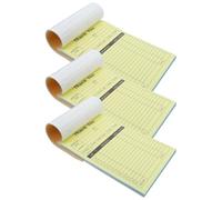 UKCOCO 3pcs Order Invoice Receipt Book Duplicate Order Form Receipt Book Dual Part Design Paper Pad for Travel Restaurants Field Agents Mobile Workers White