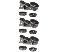 UKCOCO 3pcs Phone Lens Fish-eye Wide Angle Telephoto Mobile Camera Lens for Smartphones Cell Phone Accessories