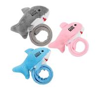 UKCOCO 3pcs Plush Shark Slap Bracelets Soft PP Cotton Material Party Wristbands Comfortable Lightweight School Award Blue Pink Gray