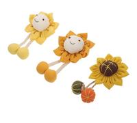 UKCOCO 3pcs Plush Sunflower Brooch Set with Cartoon Faces, DIY Cloth Bag Pendants and Lovely Breastpins for Women’s Clothing Accessories and Bag Decoration