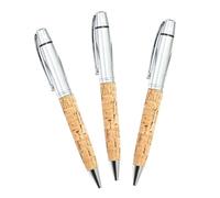 UKCOCO 3pcs PU Imitation Wood Grain Metal Ballpoint Pens Ergonomic Writing Accessories for Students and Office Use with Quick Drying Ink Stylish Gift