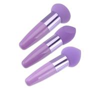 UKCOCO 3pcs Purple Makeup Sponge Pens Set Double-ended Cosmetic Applicators with Slanted and Heart-shaped Sponges for Foundation Blending and Facial Makeup Tools