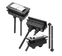 UKCOCO 3pcs Rectangular Dual Flush Toilet Push Button Replacement Kit, Black Plastic Toilet Tank Flush Button Valve for Bathroom Cistern