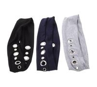 UKCOCO 3pcs Rock Style Headband Grommet Elastic Fabric Hair Band for Women Punk-inspired Goth Headband for Music Festival Photography
