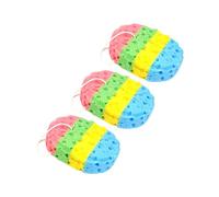 UKCOCO 3pcs Seaweed Bath Sponge Exfoliating Oval Bathing Tools Four Chic Colors for Soft Skin Care and Relaxation at Home