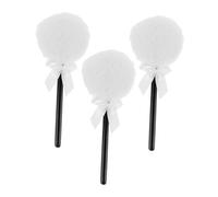 UKCOCO 3pcs Soft Long Hair Makeup Puff Bowknot Handle for Pressed Powder Face Makeup Tools Fluffy Loose Body Puff for Applying Loose Powder