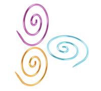 UKCOCO 3pcs Spiral Cable Circular Knitting Needles for Sweaters Shawls Tapestries with Stitch Marking Function Portable Metal Knitting Tools for DIY Knitters in Gold Blue Purple