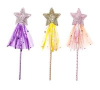 UKCOCO 3Pcs Star Shaped Fairy Sticks Decorative Wands for Parties Halloween and Creative Play Easy to Grip and Fun for All Ages