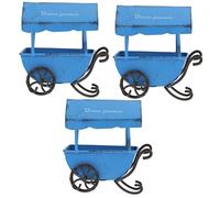 UKCOCO 3pcs Tinplate Trolley Model Vintage Tabletop Decoration for Home Decor Creative Retro Ornament Photography Prop for Living Room and Garden Settings