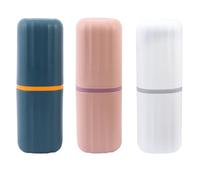 UKCOCO 3pcs Toothbrush Case Traveling Toothbrush Box Lightweight Design Portable Plastic Simple Appearance Round Corner Travel Use Personal Care Supplies for Men Women Random Color