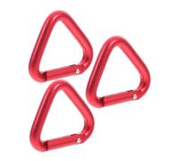 UKCOCO 3pcs Triangular Mountain Climbing Buckle Carabiner Hooks Lightweight Triangle Clips Triangle Keychain Clips Metal Karabiners Triangle Climbing Buckle Metal Clips Aluminum Alloy Red
