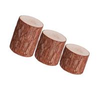 UKCOCO 3pcs Unique Wooden Stump Candleholders Tree Stump Decor for Tea Lights Natural Photo Prop Distinctive Wooden Pillar Stands for Cozy Holiday Decorations