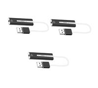 UKCOCO 3pcs Usb External Sound Card Channel Audio for Microphone and Headphone Volume for Computer Use Black