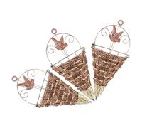 UKCOCO 3pcs Wall Hanging Flowerpot Basket Cone Shaped Iron Plastic Decor