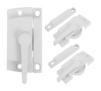 UKCOCO 3pcs White Zinc Alloy Replacement Sash Window Locks with Screws Middle Hole Design Advanced Mechanical Sliding Window Bolt Locks for Metal Enhanced Home Safety