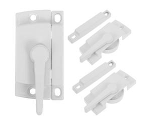 UKCOCO 3pcs White Zinc Alloy Replacement Sash Window Locks with Screws Middle Hole Design Advanced Mechanical Sliding Window Bolt Locks for Metal Enhanced Home Safety