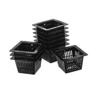 UKCOCO 3sets 10pcs Green Planting Basket Square Hydroponic Vegetable Pots for Soilless Cultivation for Orchids Tomatoes Peppers Efficient Drainage for Healthy Roots 10pcs*3