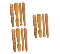 UKCOCO 3sets Wooden Massage Bar Professional Foot Massagers for Reflexology Ergonomic Design for Relief Circulation Portable Massage Tool for Travel 4pcs*3