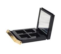 UKCOCO 4 Grids Refillable Makeup Organizer Empty Eyeshadow Palette Flip-top Design Integrated Mirror Sleek Square Plastic Case for Makeup Enthusiasts Daily Use and Business Trips