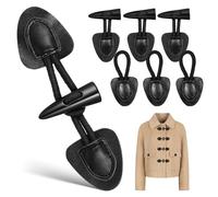 UKCOCO 4 Pairs Black Wooden Toggles Clothes Buttons for Knitting and Coats with Fine Workmanship, Easy to Match Resin and Pu Material, Classic Elegant Style Suitable for Sweaters