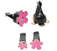 UKCOCO 4 Pcs Pink Daisy Flower Car Air Freshener Clips Alloy Auto Vent Decoration Accessories for Women Car Outlet Clip Perfume Charm