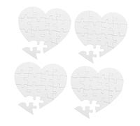 UKCOCO 4 Sets Heart Shape Blank Coloring Puzzle DIY Paper Jigsaw Puzzles for Craft Supplies for Creativity and Imagination Development for Early Childhood Learning and Fun Activities