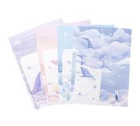 UKCOCO 4 Styles Fresh Illustration Letter Writing Paper Set with Envelopes, Colorful Stationery Paper for Personal Letters and Office Use